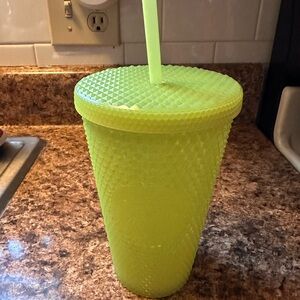 Starbucks Neon Green Tumbler glow in the dark dark 16oz